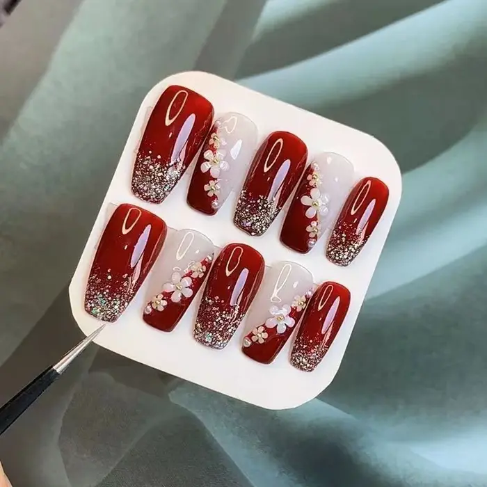 Faux ongles de mariée haut de gamme pour nail art