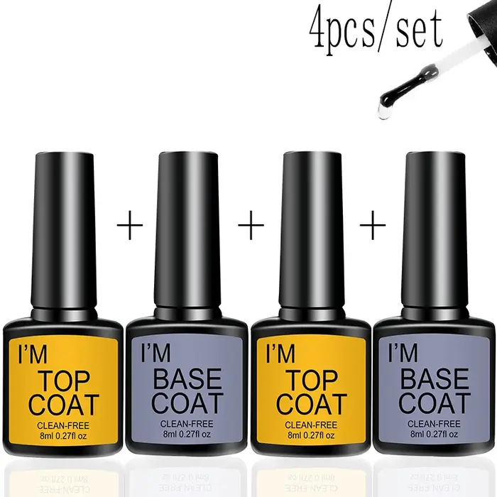 Kit Nail Art avec couche de base et couche de finition