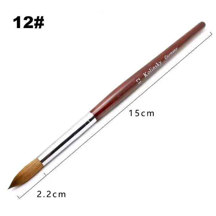 Kolinsky-Brosse à Ongles en Acrylique avec Manche en Bois