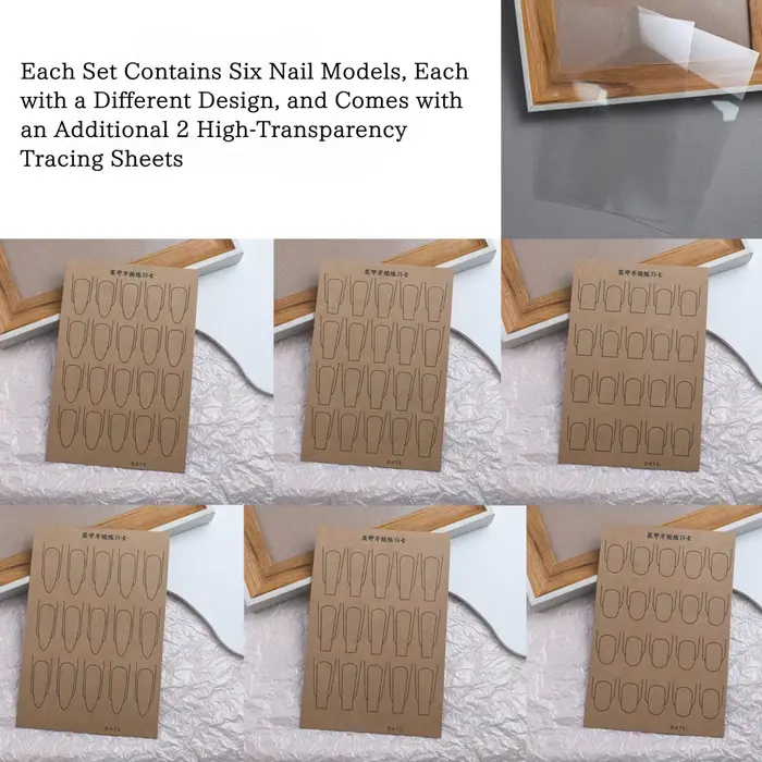 100 ensembles de carton de pratique de peinture à la main pour Nail Art