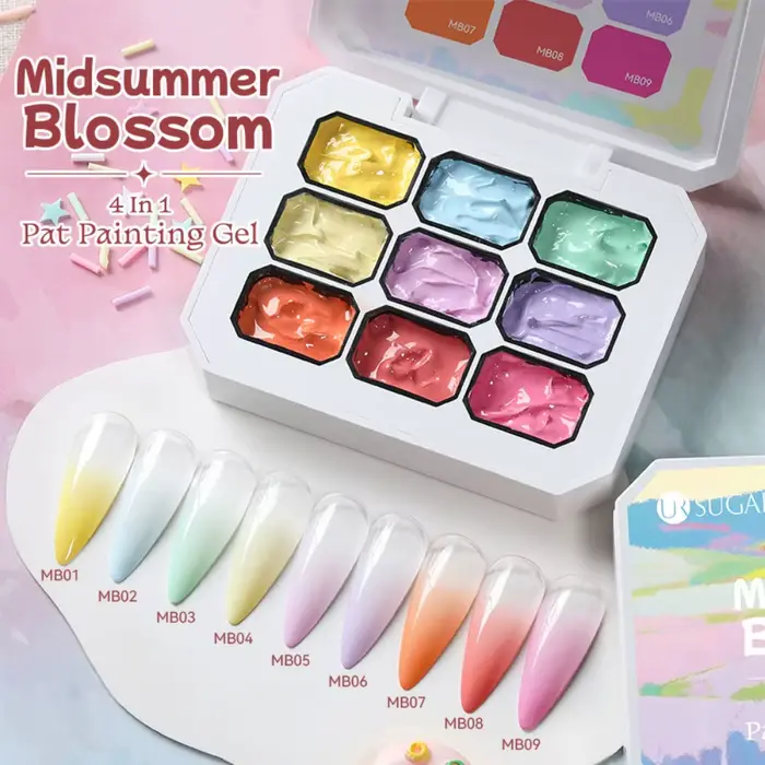 Vernis à ongles Gel ombré 4 en 1, 9 couleurs, haute Saturation, peinture dégradée, manucure français
