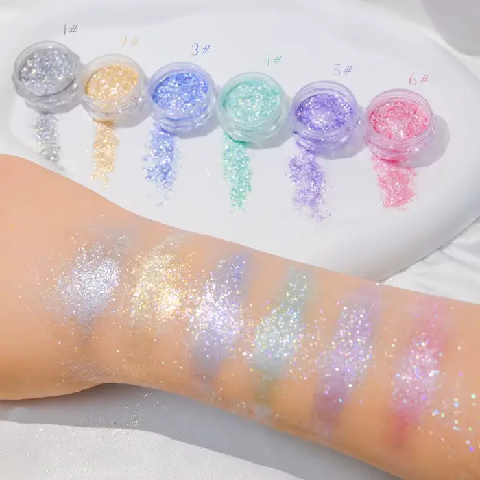 Poudre à ongles opale dorée Super brillante