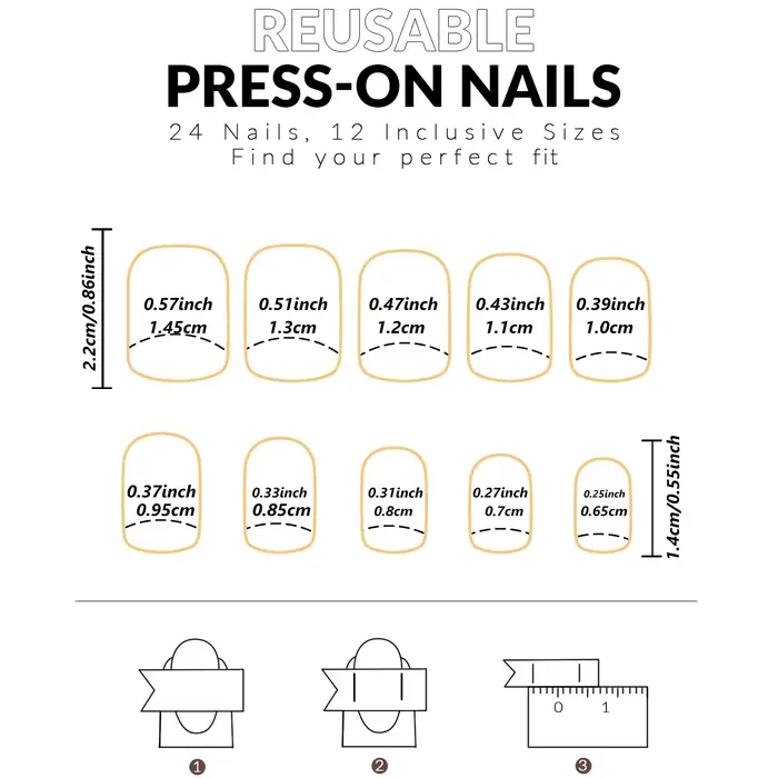 24 pièces presse sur ongles nœud papillon noir presse sur ongles blanc perle douce pointe française