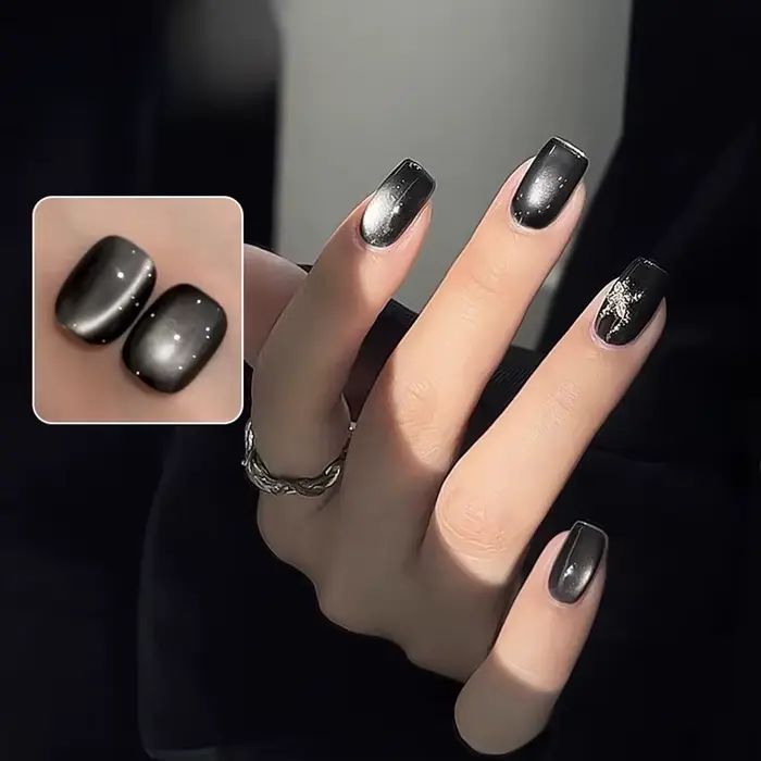 1-24 pièces WS Style japonais verre noir chat Gel magnétique vernis à ongles Nail Art manucure Varni