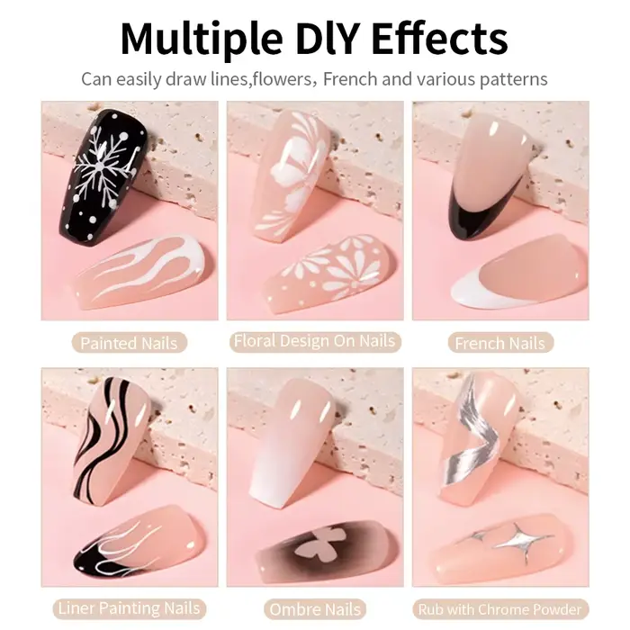 RS NAIL 5g peinture Gel vernis à ongles noir blanc peinture à ongles Art Gel ligne fleur dessin Gel