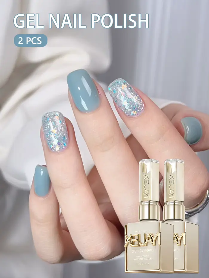 XEIJAYI 2 pièces 15ml ensemble de vernis à ongles Gel bleu