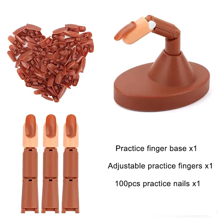 Nail Art pratique main manucure pratique doigt acrylique ongles conseils avec 100 pièces faux ongles