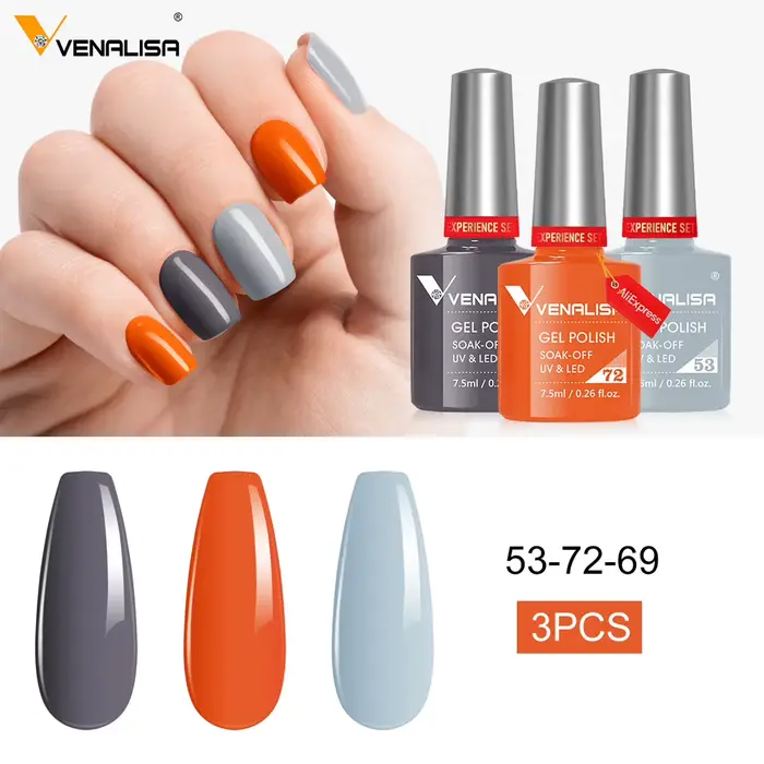 3 pièces/kit Venalisa vernis à ongles brillant Semi Permanent grande couverture Gel
