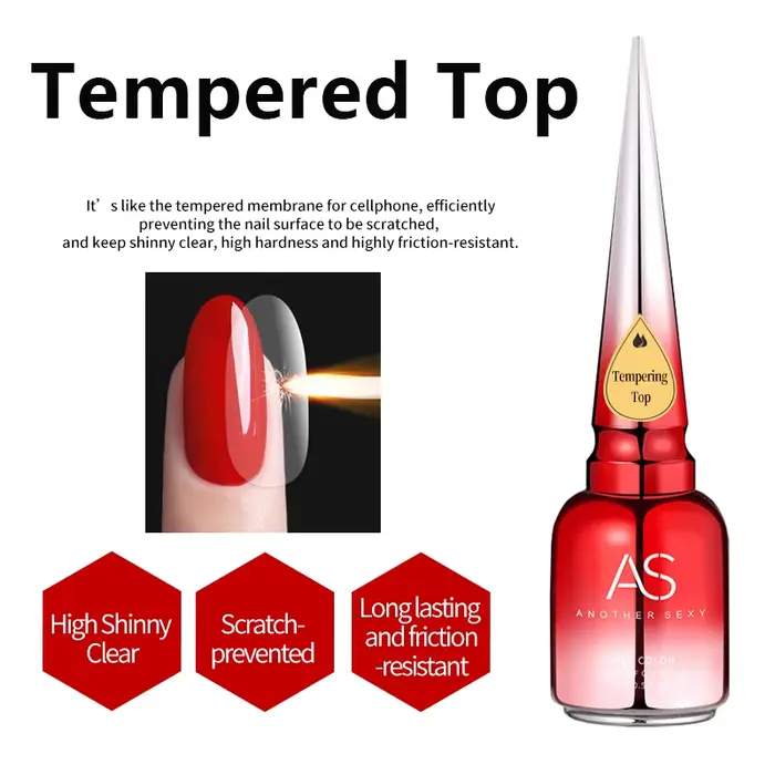 AS 15ml Poudre Effet Miroir Chrome Transparent Gel de Finition pour Ongles Gel Cristal Brillant Sûr