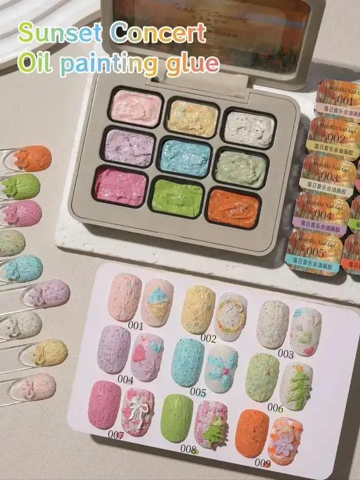 Ensemble de vernis à ongles Gel de peinture à l'huile de Concert de coucher de soleil de 9 couleurs