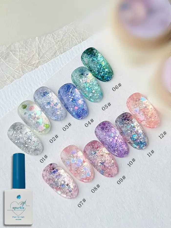 1-12 pièces Neptune étoile paillettes Gel vernis à ongles 2025 mode populaire Super Flash haute densité diamant