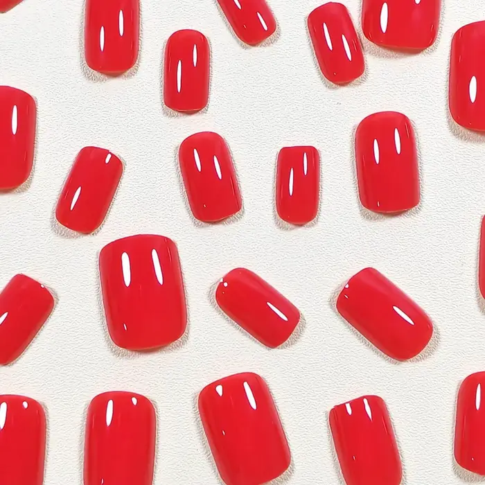 ARTAUG 24 pièces de faux ongles carrés de couleur unie, ongles artificiels réutilisables en acrylique, adaptés au bricolage et à un usage quotidien