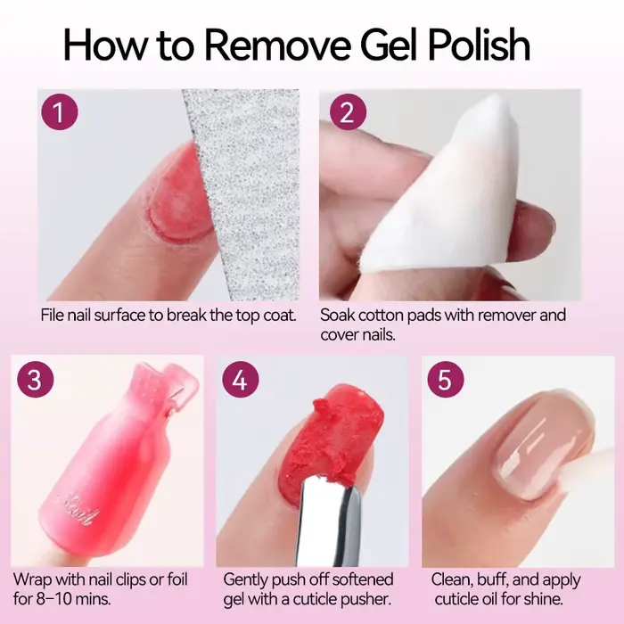 UR SUGAR 100ml 2 en 1 Liquide Dissolvant de Vernis Gel 1/2PCS Formule Douce Nettoyage Rapide