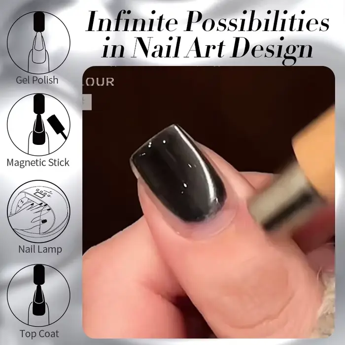 BORN PRETTY 10ml verre noir chat Gel magnétique vernis à ongles Style Punk Nail Art manucure Varnis