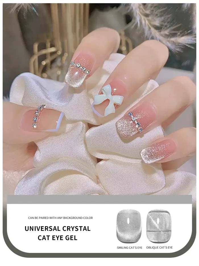 Vernis à ongles Gel magnétique chat cristal 10ml holographique brillant Semi Permanent tremper UV LED