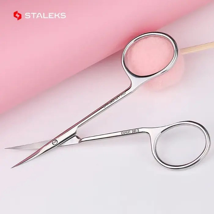 STALEKS SE-20-2 ciseaux à ongles de haute qualité en acier inoxydable coude ciseaux à sourcils Profe