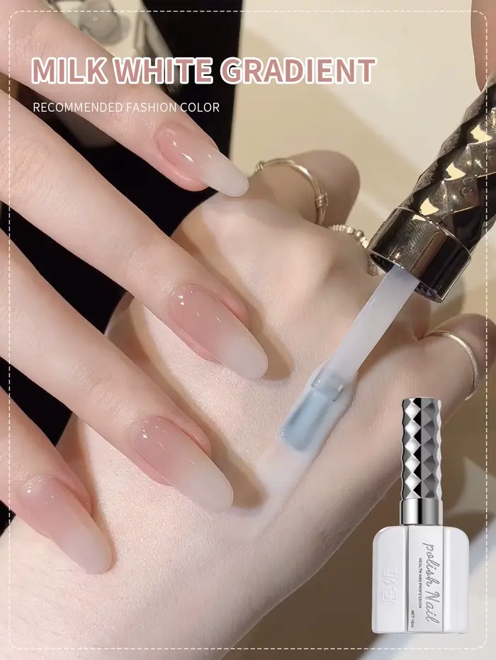 Vernis Gel de couleur translucide blanc laiteux