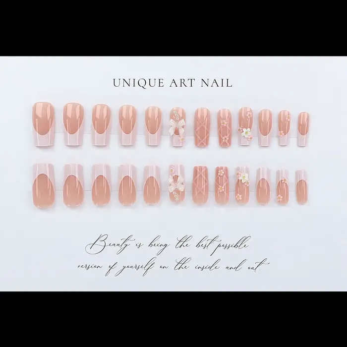 Faux ongles carrés mi-longs pour femmes et filles