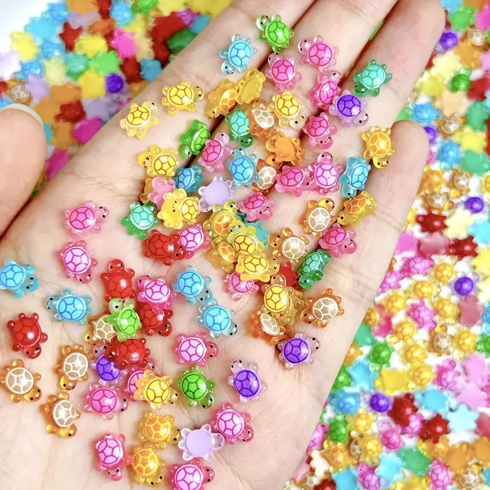 20 mini décorations lumineuses pour ongles en forme de tortue
