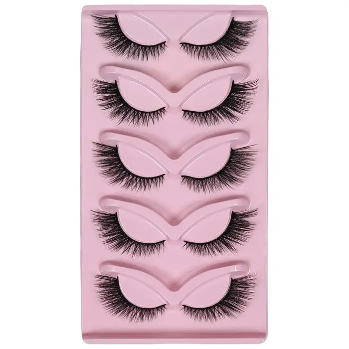 5 paires de cils oeil de chat faux cils vaporeux Extensions de cils oeil de chat moelleux faux cils