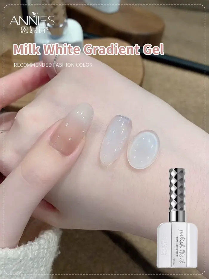 Vernis Gel de couleur translucide blanc laiteux, Gel UV Semi Permanent pour Nail Art, vernis Gel à t