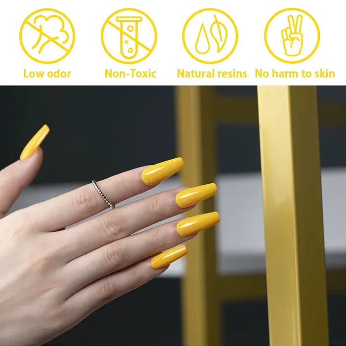 Vernis à ongles gel jaune semi-permanent UV LED