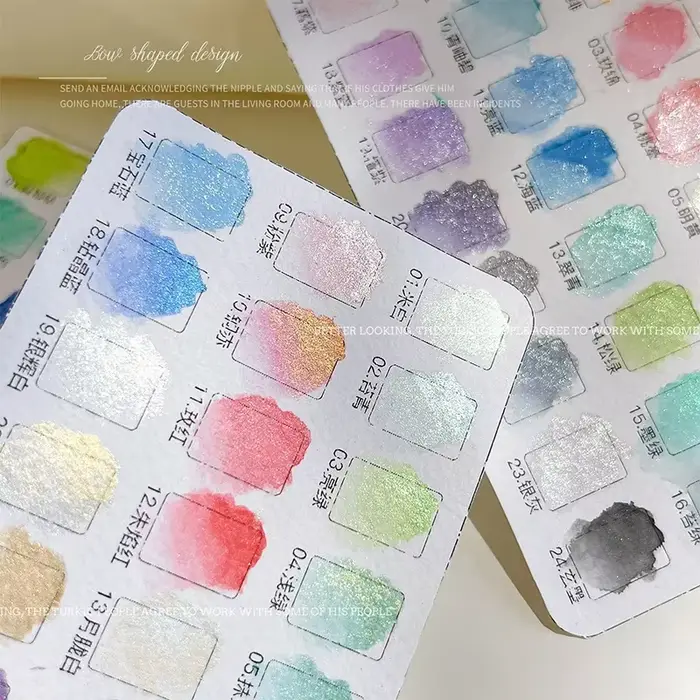 24 couleurs ongles solide Pigment Aurora nacré Nail Art aquarelle métallique Palette peinture dessiner Chrome caméléon
