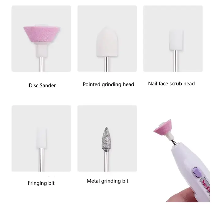 Polisseuse à ongles MINI Kit de perceuse à ongles électrique manucure pédicure meulage polissage Nai