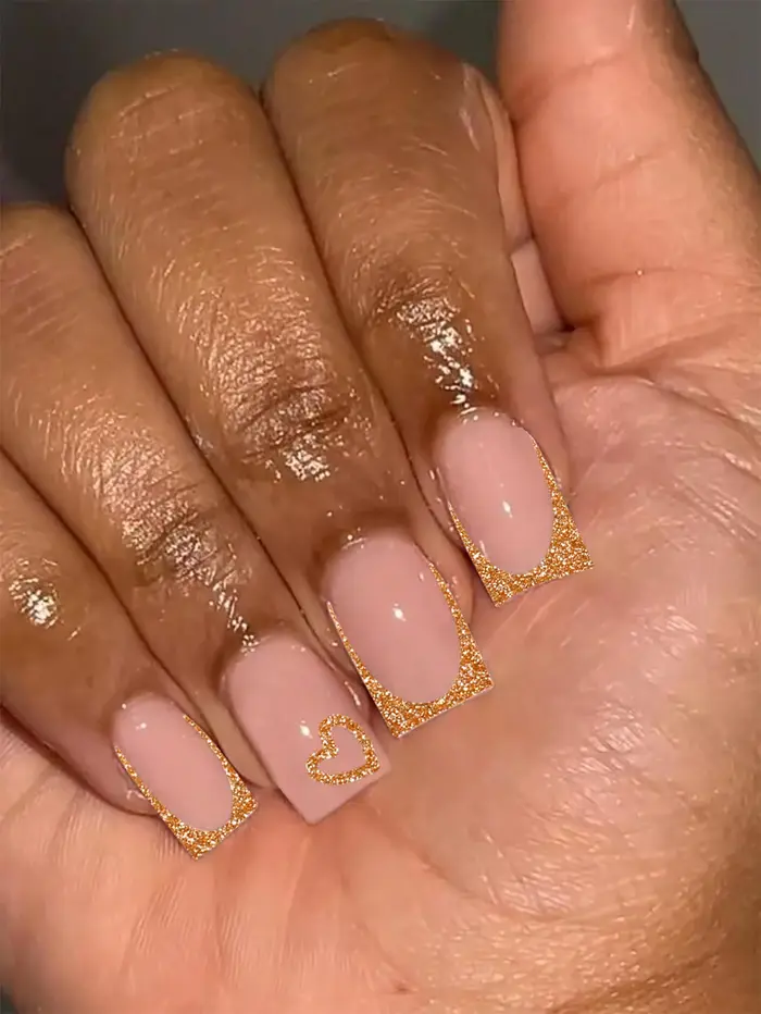 ARTAUG 24 pièces moyenne ballerine rose ongles noir pointe française presse