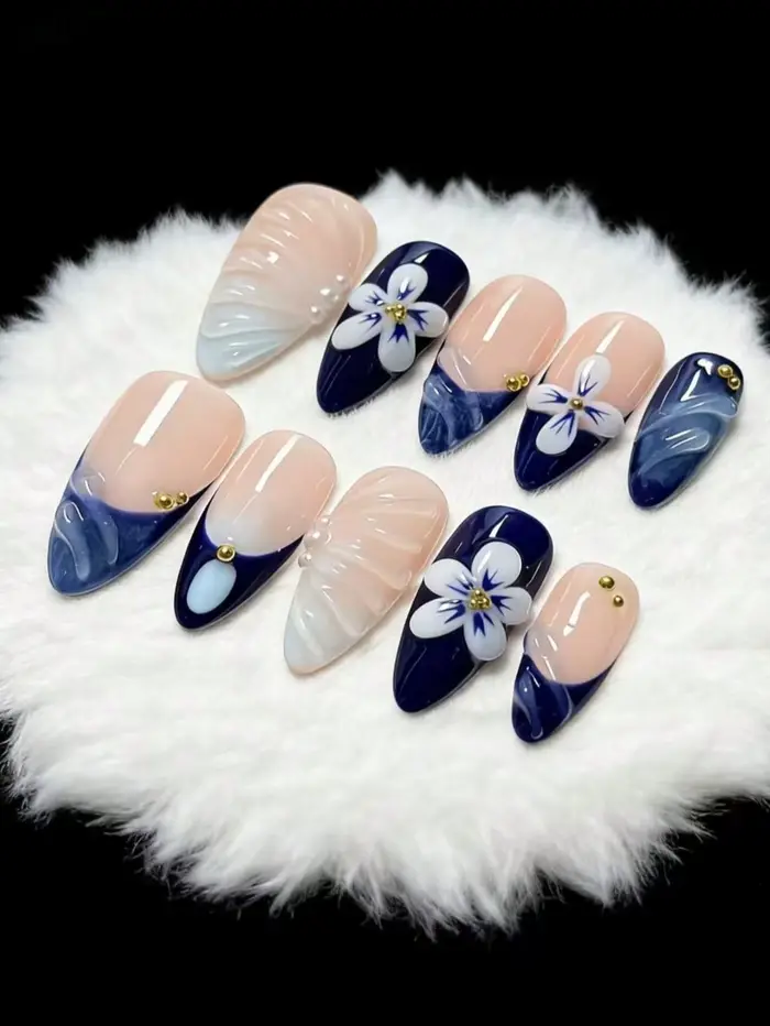 Ensemble de 10 pièces de nail art fait main