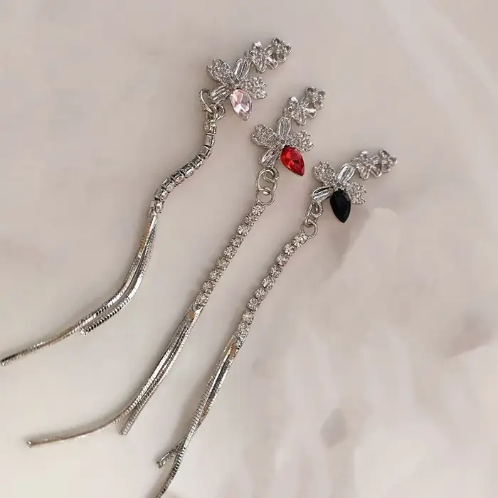 Vigne florale-chromé ongles bijoux chaînes Niche Design fleur XL gland pendentif accessoire bricolage UV Gel vernis