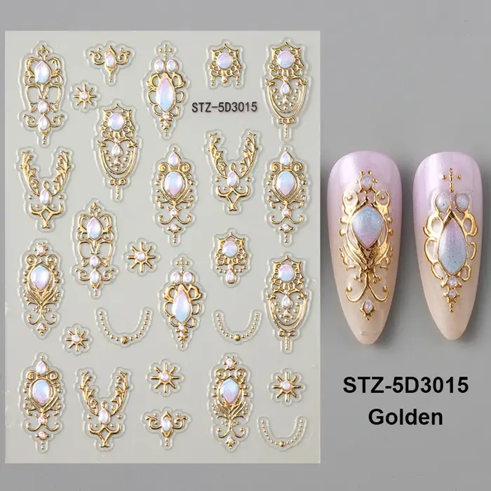Autocollants de luxe en relief pour ongles