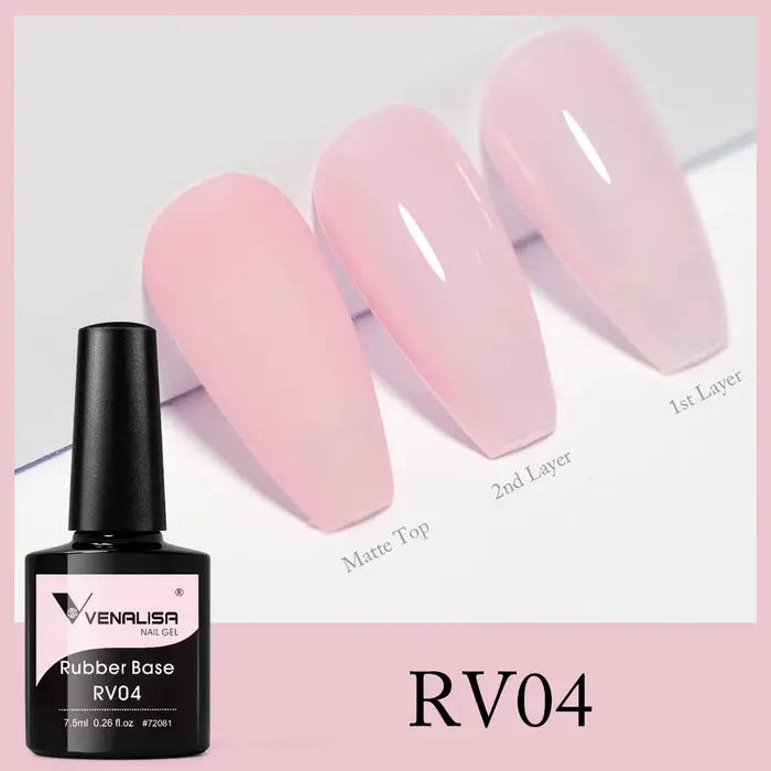 VENALISA Semi Transparent français rose couleur caoutchouc Base manteau vernis à ongles Gel gelée