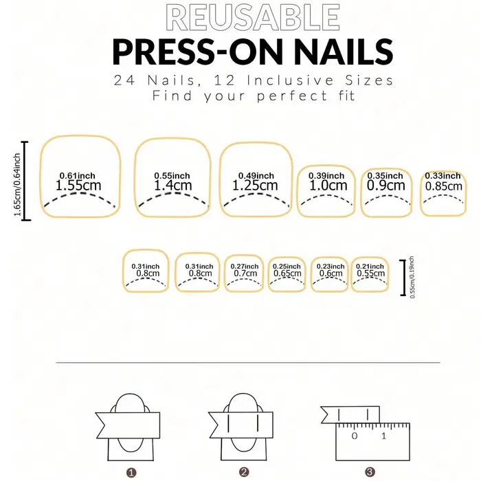 Faux ongles blancs courts et carrés pressés pour femmes