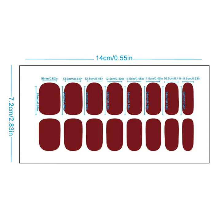 16 pièces/ensemble – Bandes d'ongles semi-durcies en gel à peler et coller