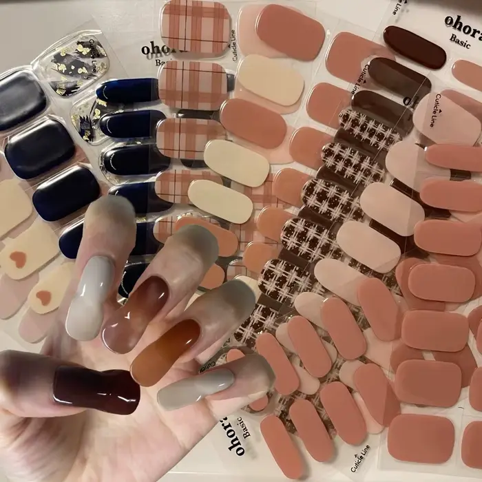 Bandes autocollantes pour ongles en Gel semi-durci UV
