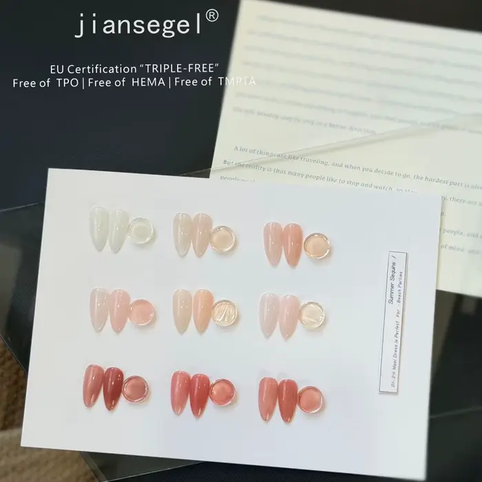 Ensemble de gel à ongles en soie de jade 24 couleurs pour salons de beauté