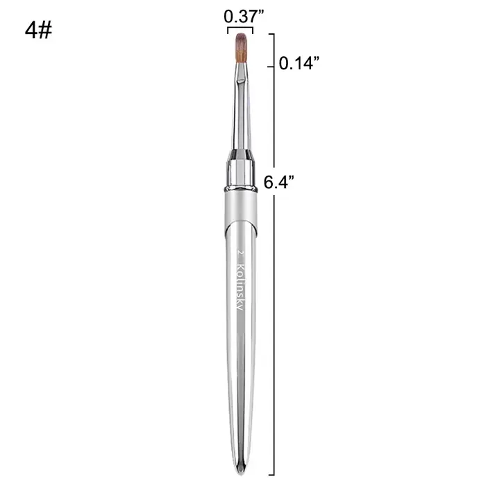 Kolinsky – brosse à ongles en acrylique, brosse en vison de bonne qualité, manche en métal pour la t