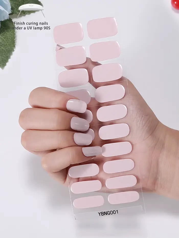 Autocollants pour ongles en gel semi-durci, 13 couleurs, couleur unie, autocollants complets pour on