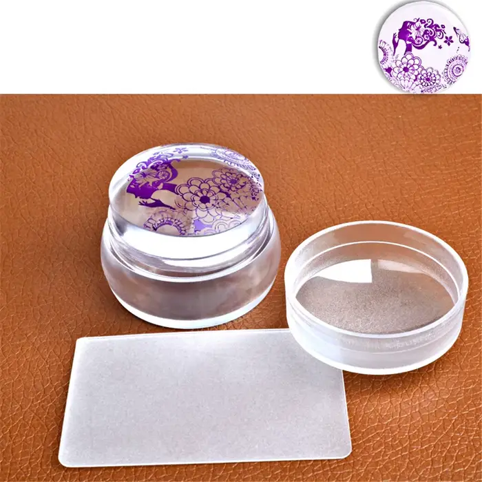 Tampon rond en Silicone Transparent Stemple Do Paznokci pour la décoration des ongles mode bricolage