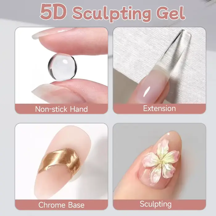 UR SUGAR 15ml Gel Sculptant 5D pour Extension Rapide des Ongles