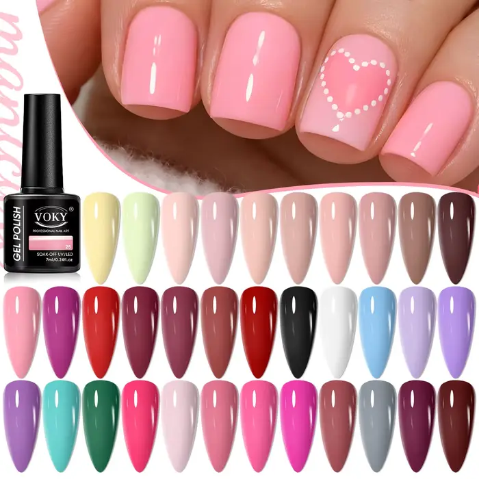 VOKY 6PCS/SET Ensemble de gel à ongles durable et amovible