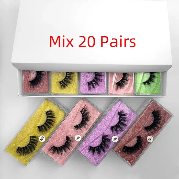Cils de vison en gros 20 pièces