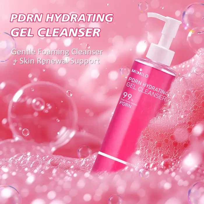 Gel nettoyant en mousse rose saumon DNA PDRN