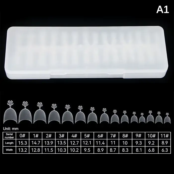Faux ongles transparents Super D Arc longs, pointes de Gel à couverture complète, Capsule d'art des 