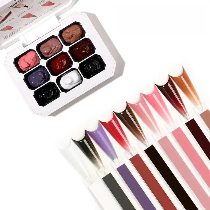 Vernis à ongles dégradé uni 9 couleurs à haute saturation, gel pour manucure française, adapté aux t