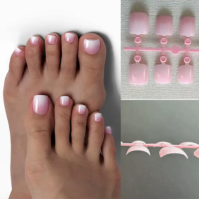 Nouveau 120Pes faux ongles sur les jambes français court biais presse