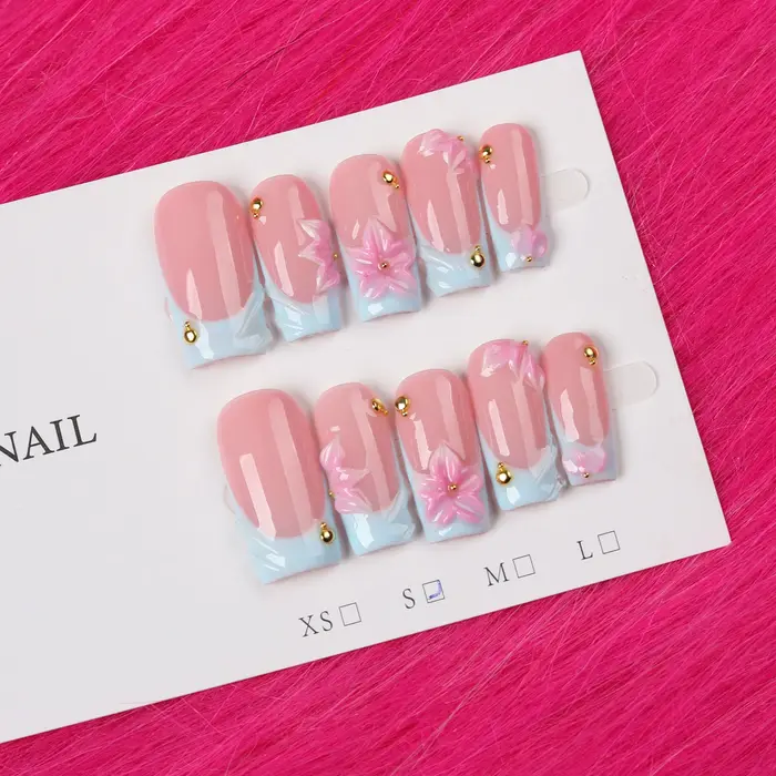 10 faux ongles faits à la main de style Y2K