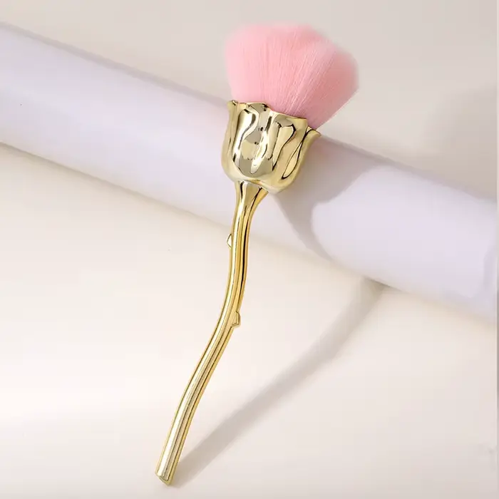 Brosse pour Nail Art, fleur Rose, pour enlever la poussière des ongles, acrylique, Gel UV, vernis, B