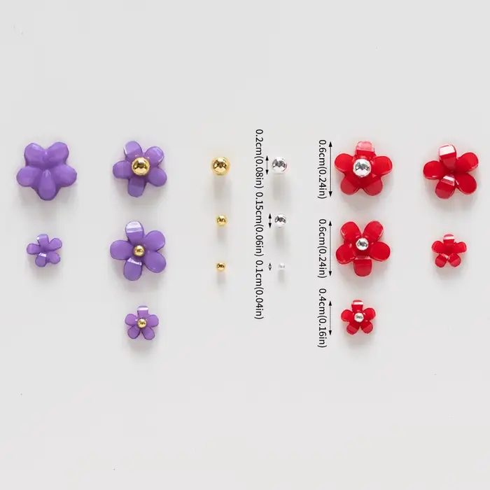 Breloques en forme de fleur à cinq pétales, perles en acier, taille mixte, biscuits boule or/argent,